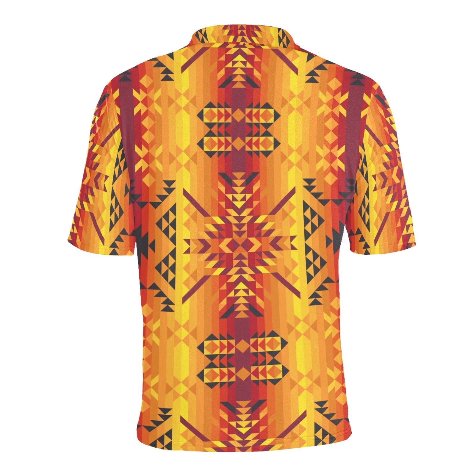 Desert Geo Yellow Red Men's All Over Print Polo Shirt (Model T55) Men's Polo Shirt (Model T55) e-joyer 