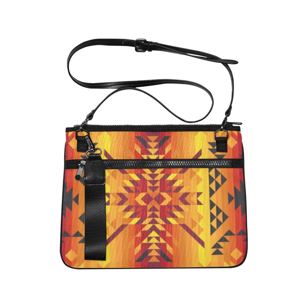 Desert Geo Yellow Red Slim Clutch Bag (Model 1668) Slim Clutch Bags (1668) e-joyer 