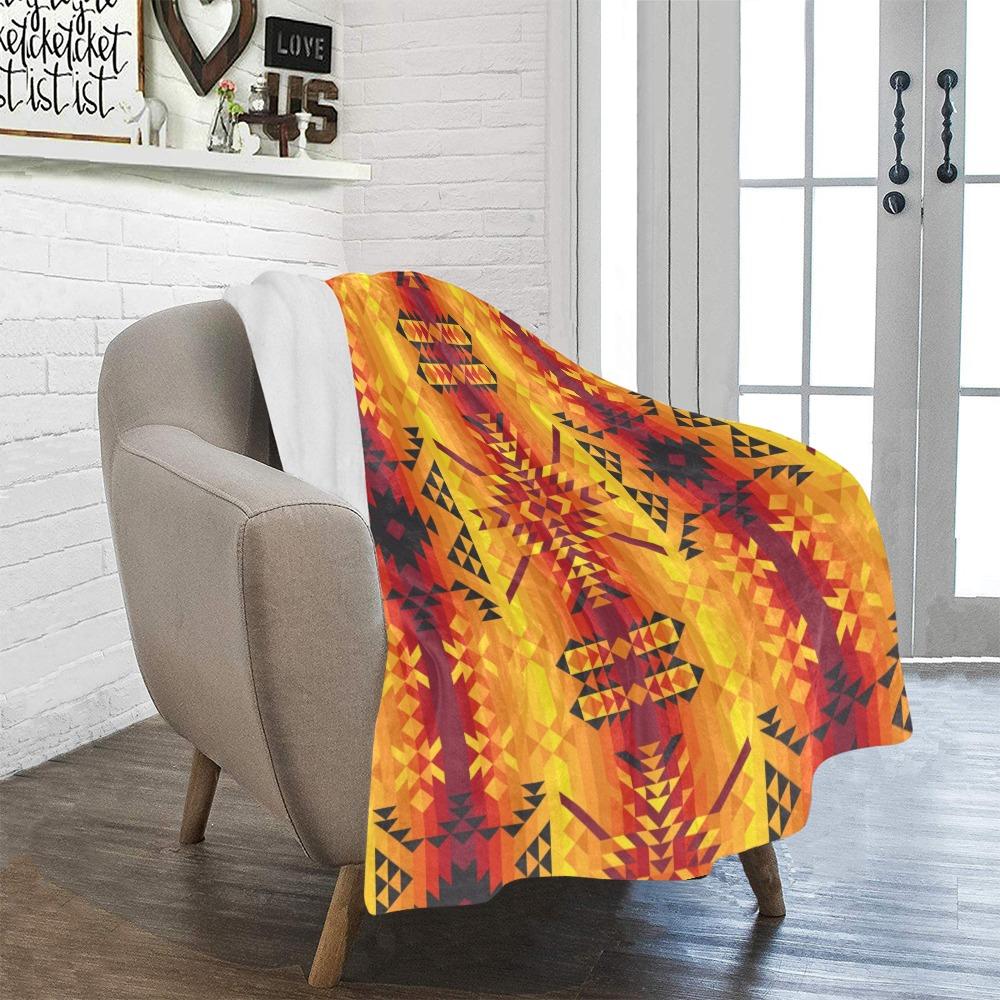 Desert Geo Yellow Red Ultra-Soft Micro Fleece Blanket 40"x50" Ultra-Soft Blanket 40''x50'' e-joyer 