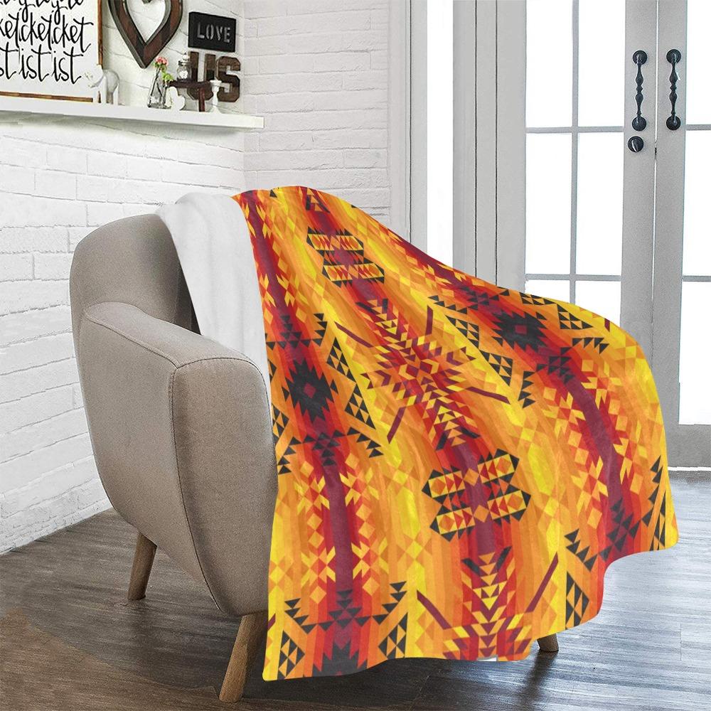 Desert Geo Yellow Red Ultra-Soft Micro Fleece Blanket 50"x60" Ultra-Soft Blanket 50''x60'' e-joyer 