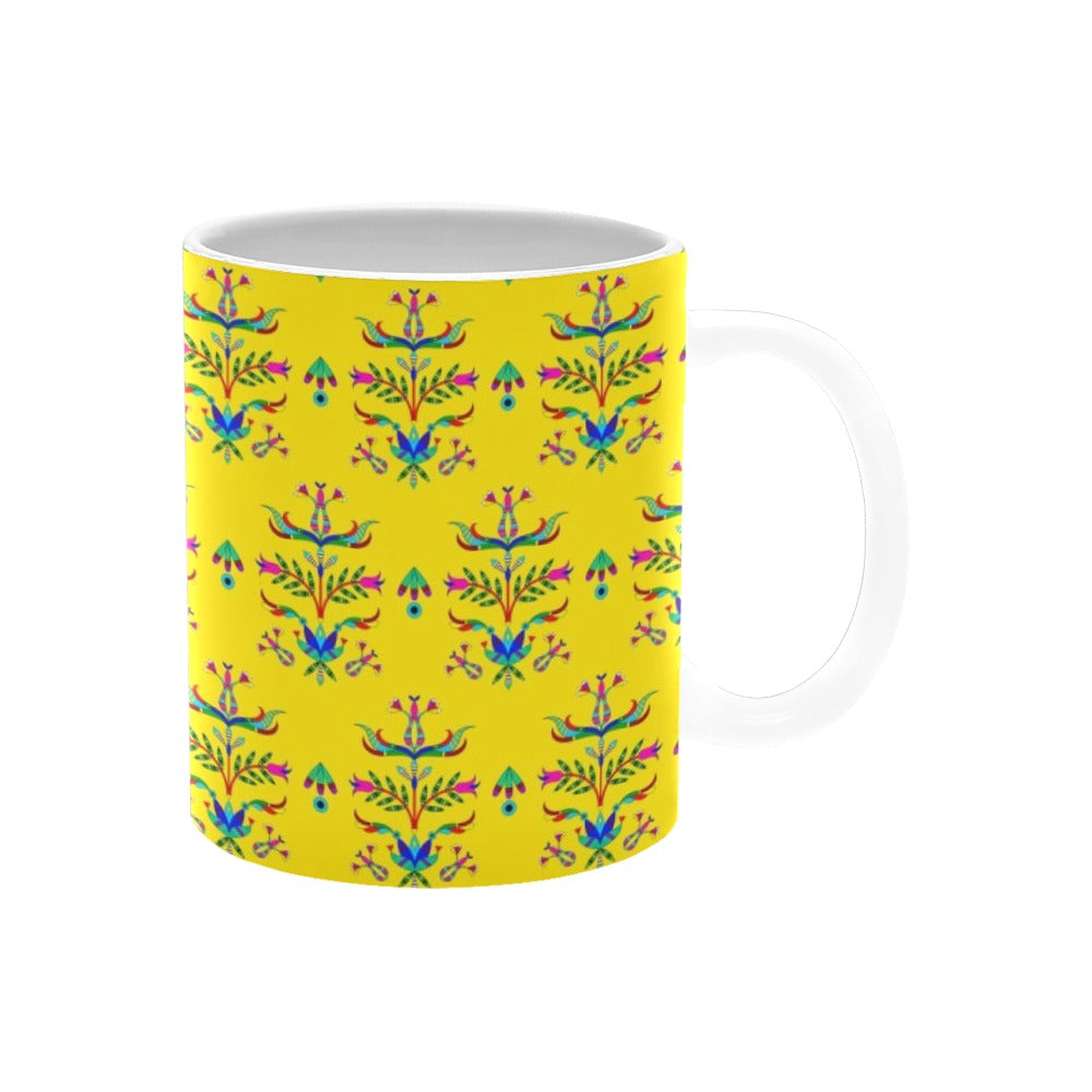 Dakota Damask Yellow White Mug(11OZ)