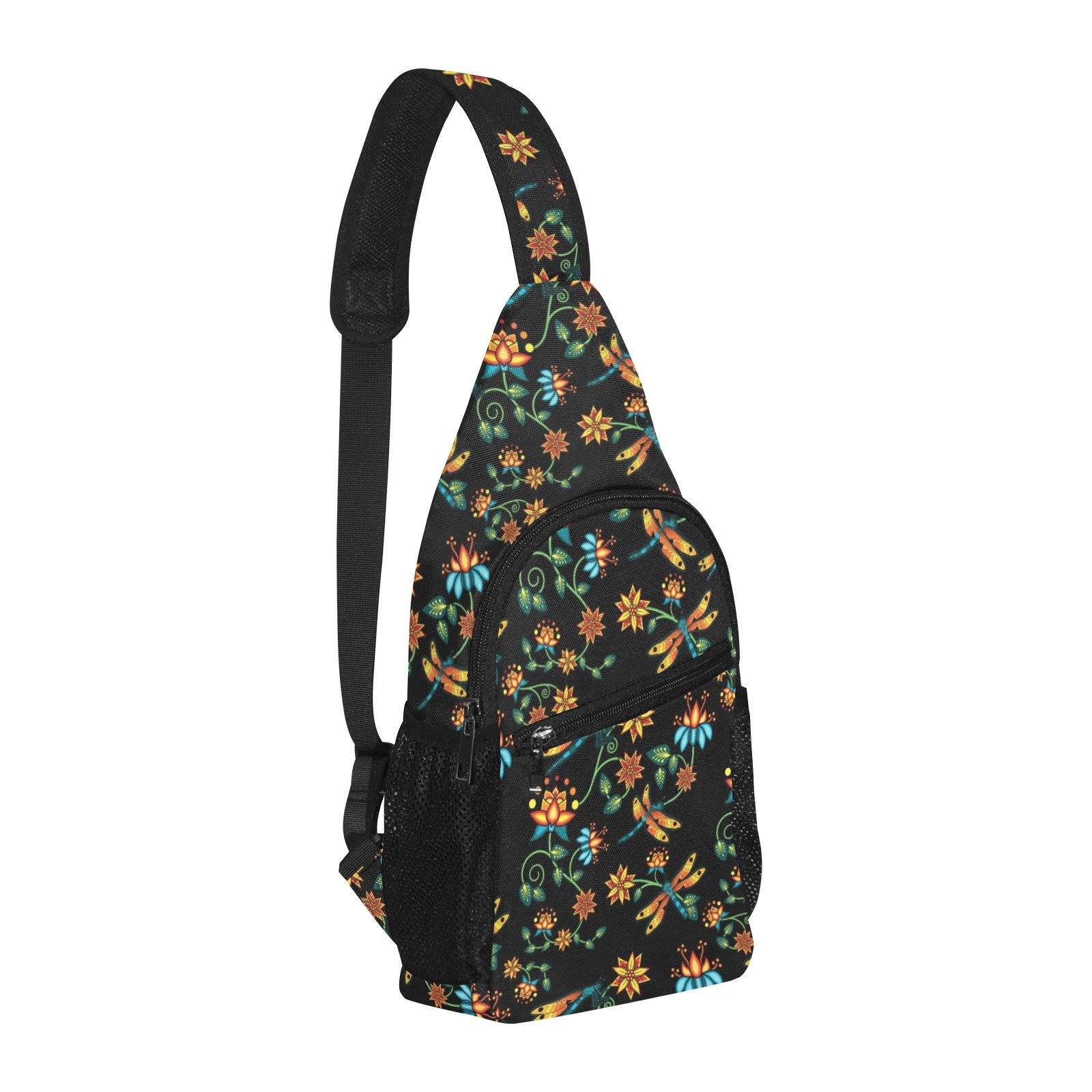 Dragon Lily Noir All Over Print Chest Bag (Model 1719) All Over Print Chest Bag (1719) e-joyer 