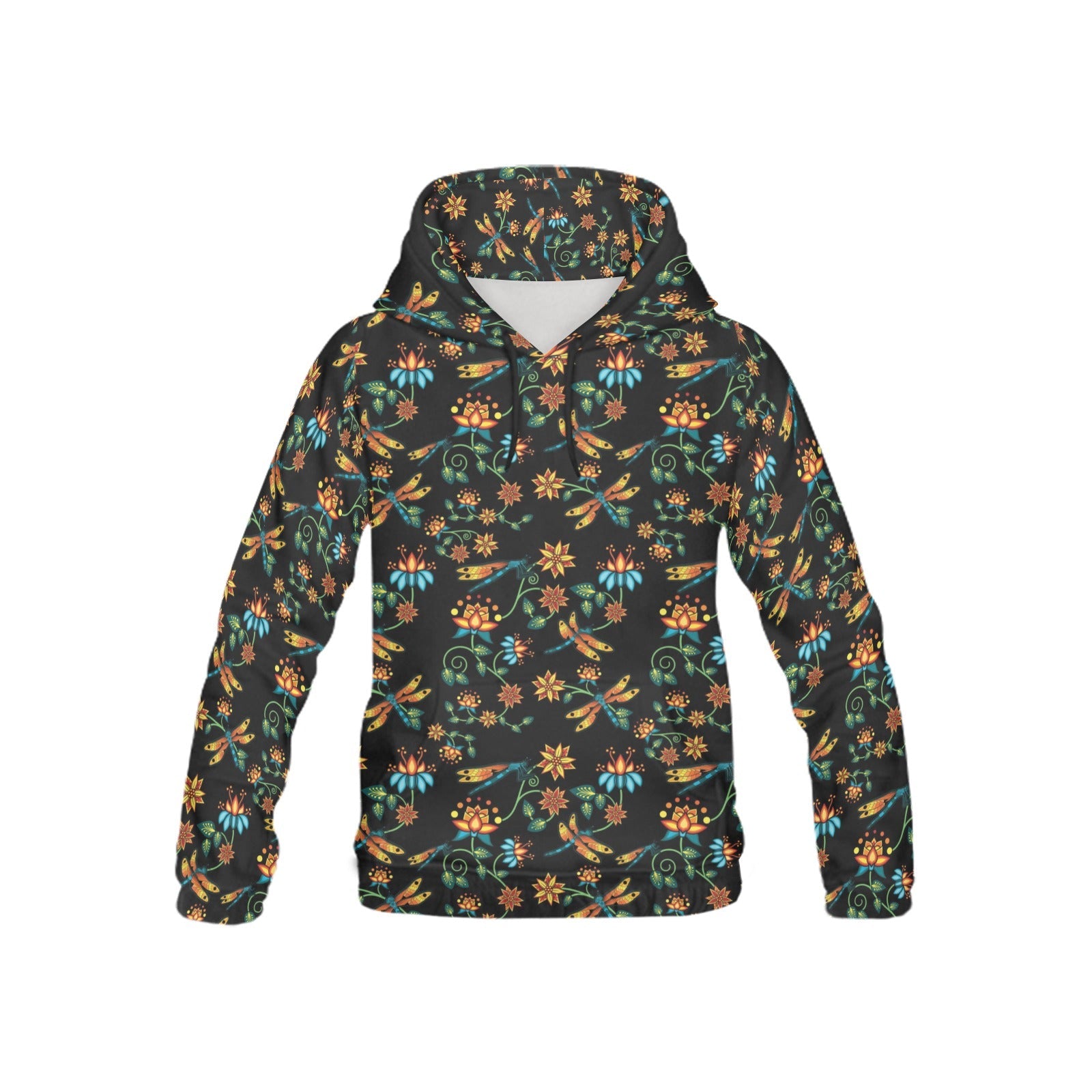 Dragon Lily Noir All Over Print Hoodie for Kid (USA Size) (Model H13) All Over Print Hoodie for Kid (H13) e-joyer 