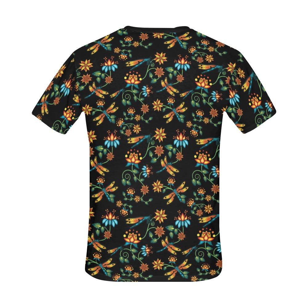 Dragon Lily Noir All Over Print T-Shirt for Men (USA Size) (Model T40) All Over Print T-Shirt for Men (T40) e-joyer 