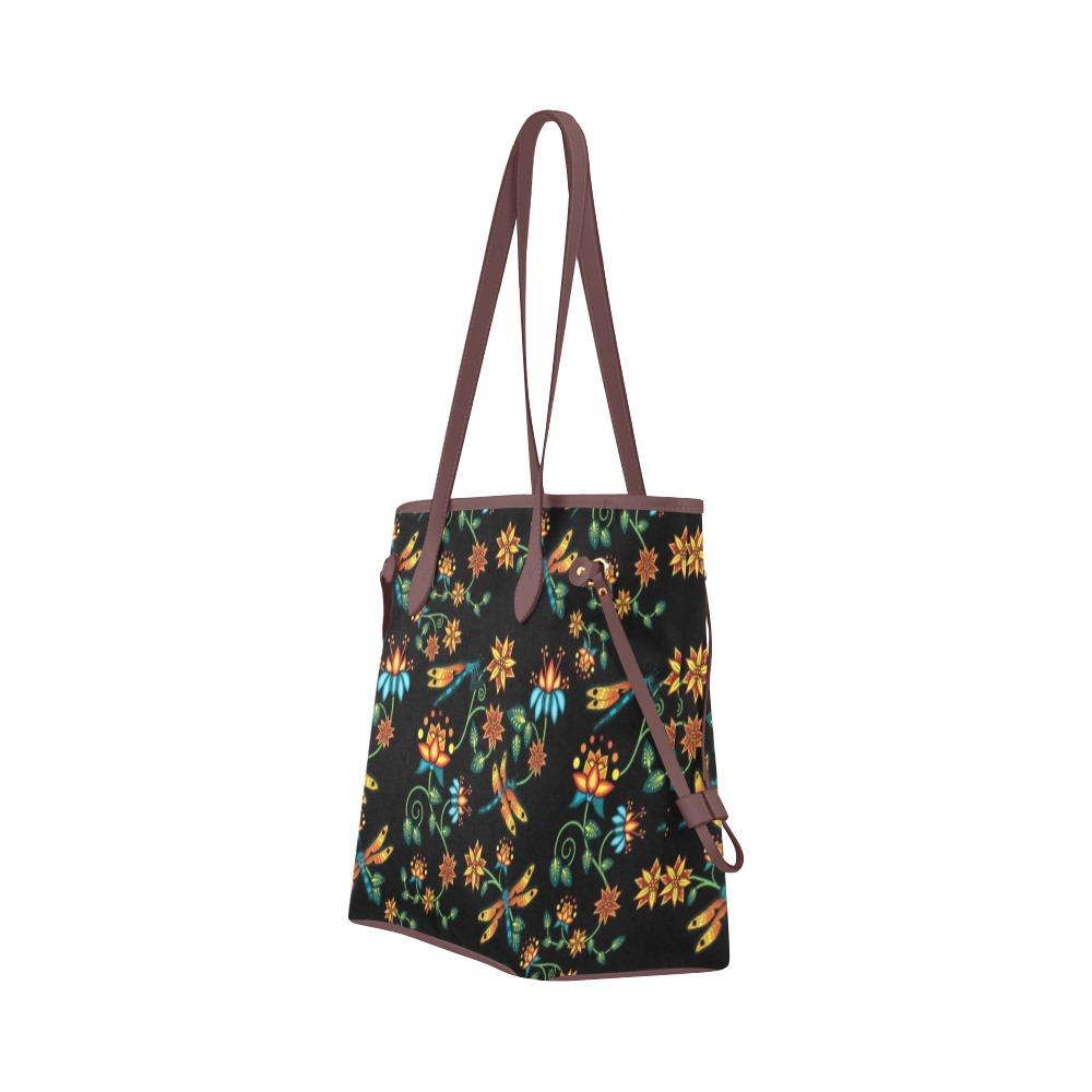 Dragon Lily Noir Clover Canvas Tote Bag (Model 1661) Clover Canvas Tote Bag (1661) e-joyer 