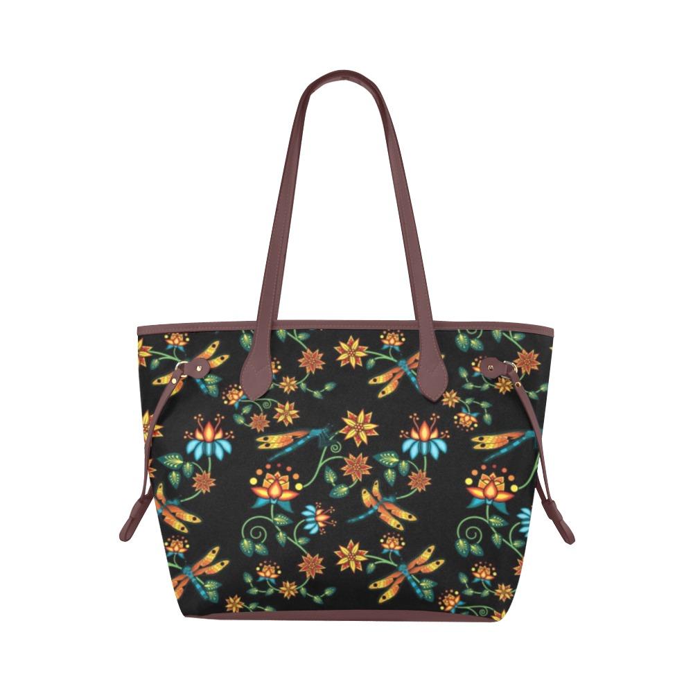 Dragon Lily Noir Clover Canvas Tote Bag (Model 1661) Clover Canvas Tote Bag (1661) e-joyer 