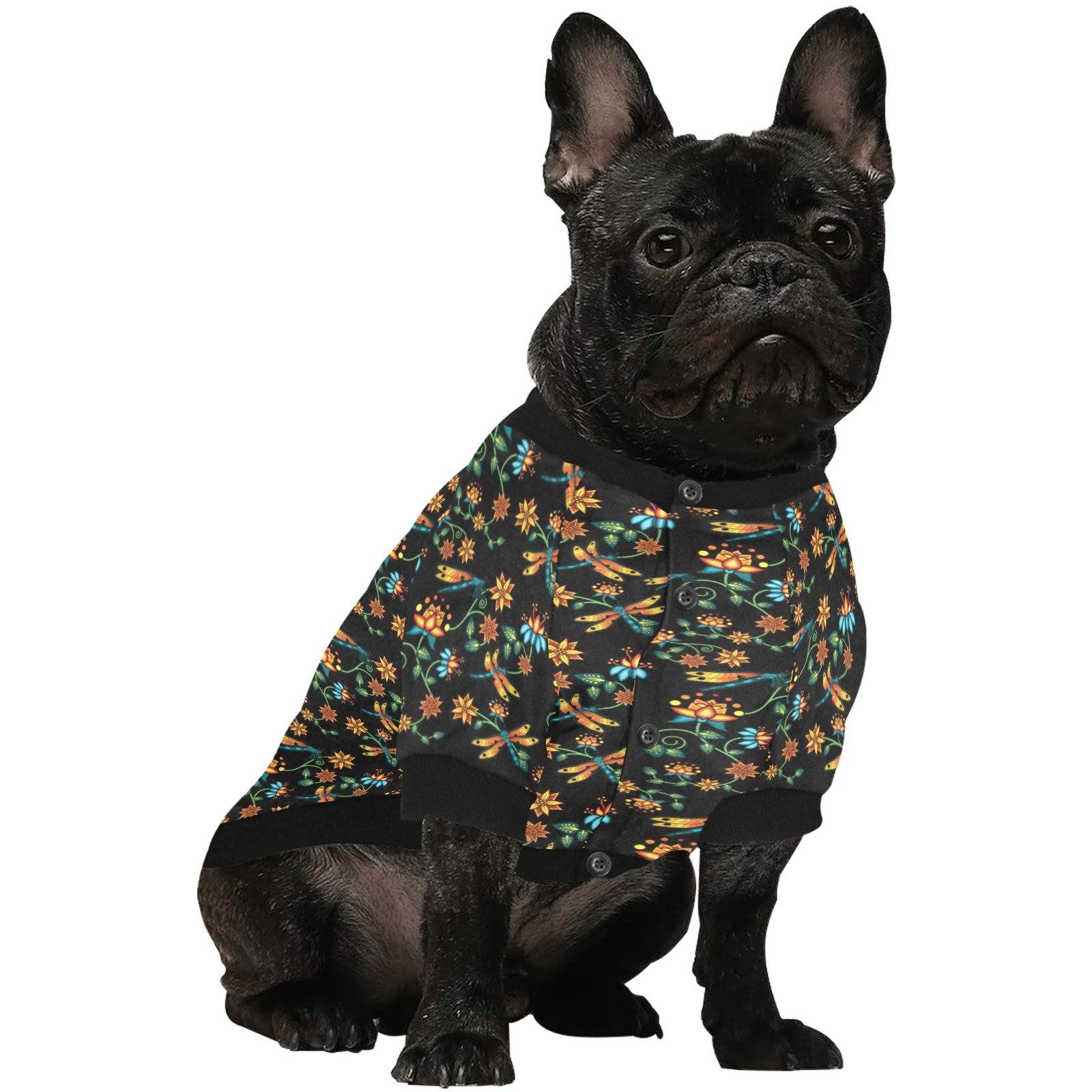 Dragon Lily Noir Pet Dog Round Neck Shirt Pet Dog Round Neck Shirt e-joyer 