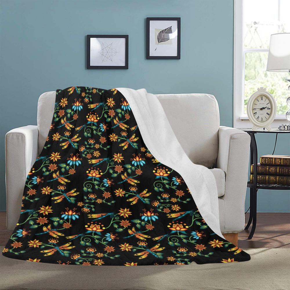 Dragon Lily Noir Ultra-Soft Micro Fleece Blanket 60"x80" Ultra-Soft Blanket 60''x80'' e-joyer 