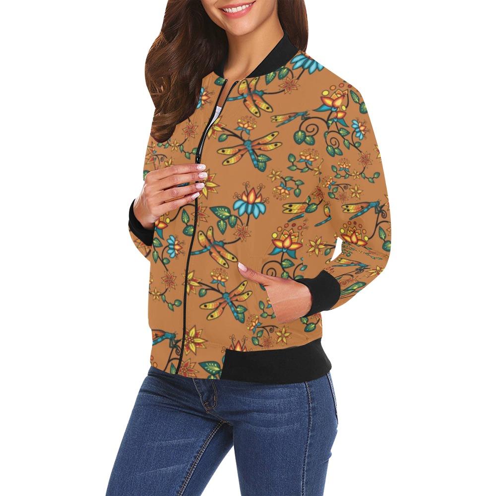 Dragon Lily Sierra All Over Print Bomber Jacket for Women (Model H19) Jacket e-joyer 