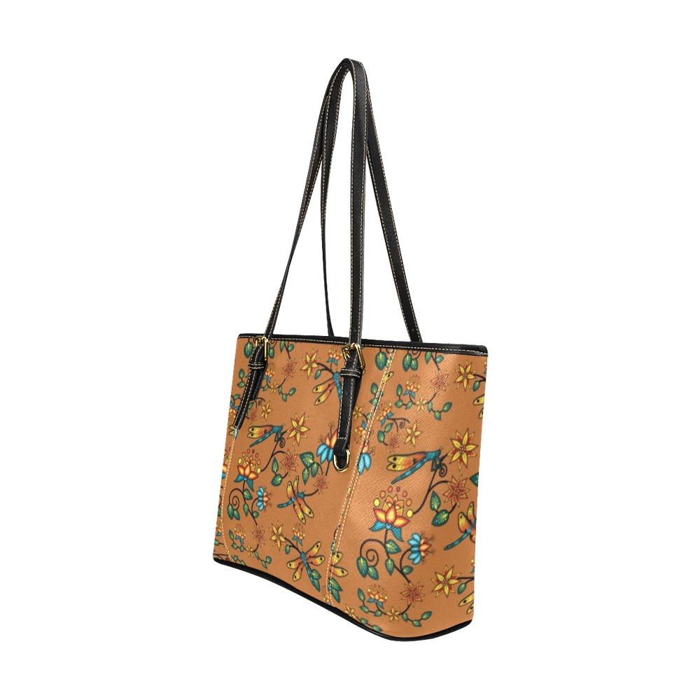 Dragon Lily Sierra Leather Tote Bag/Large (Model 1640) Leather Tote Bag (1640) e-joyer 