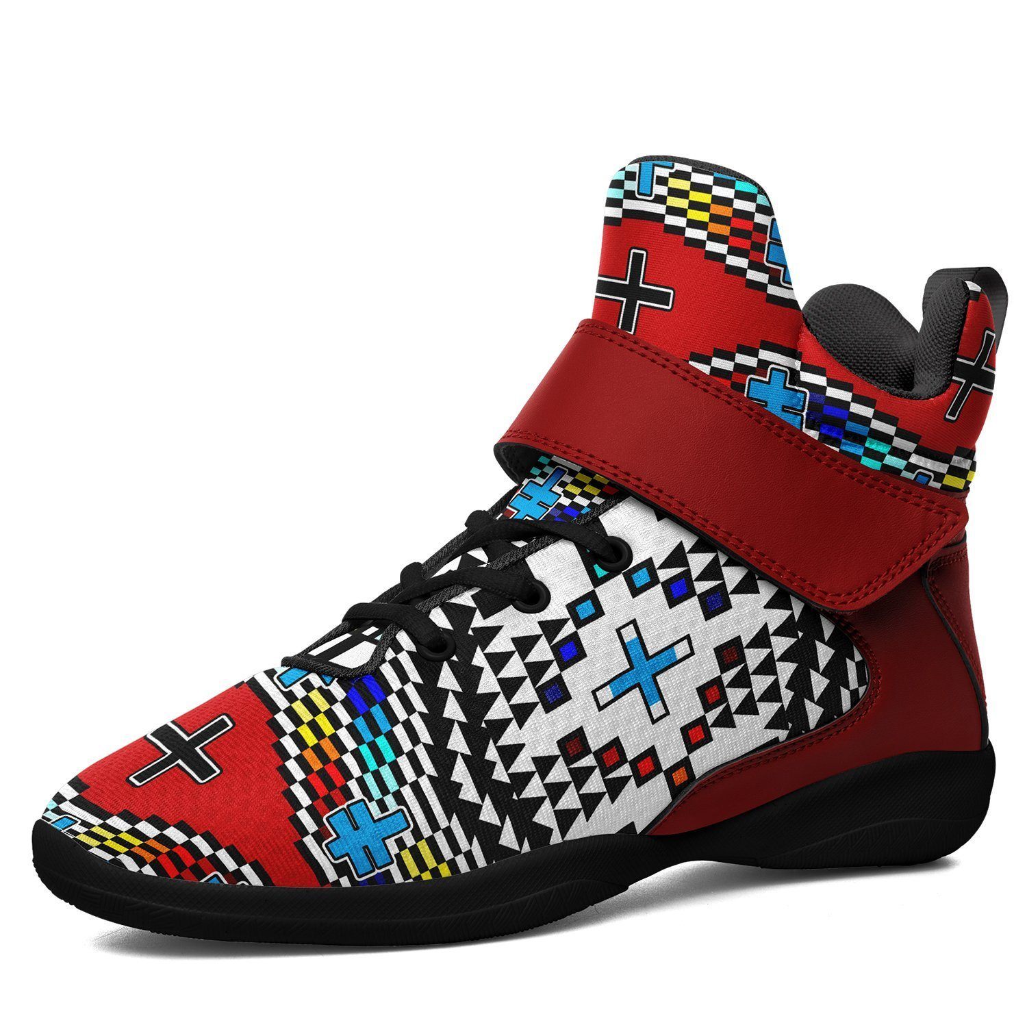 Dragonflies Ipottaa Basketball / Sport High Top Shoes - Black Sole 49 Dzine US Men 7 / EUR 40 Black Sole with Dark Red Strap 