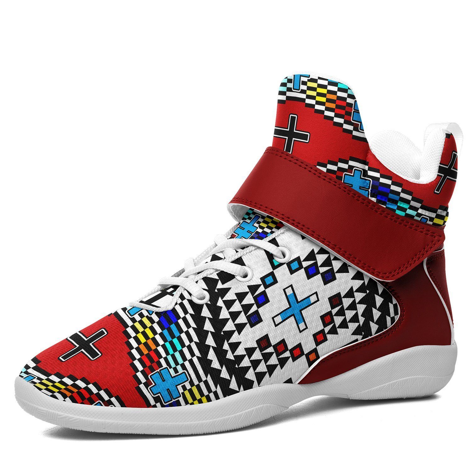 Dragonflies Ipottaa Basketball / Sport High Top Shoes - White Sole 49 Dzine US Men 7 / EUR 40 White Sole with Dark Red Strap 