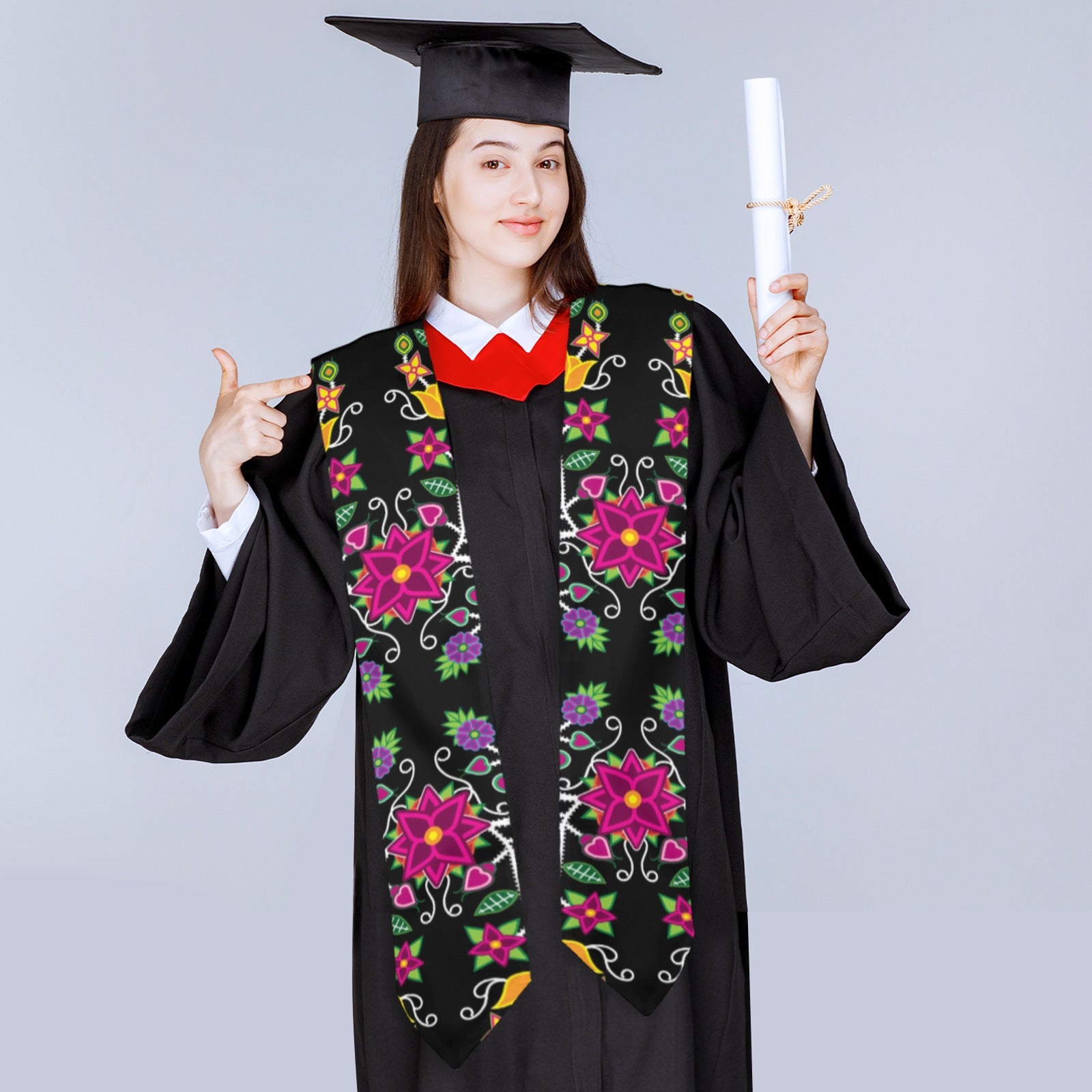 Floral Beadwork Graduation Stole