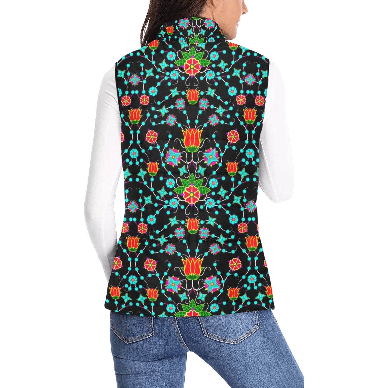 Floral Damask Upgrade Women's Padded Vest Jacket