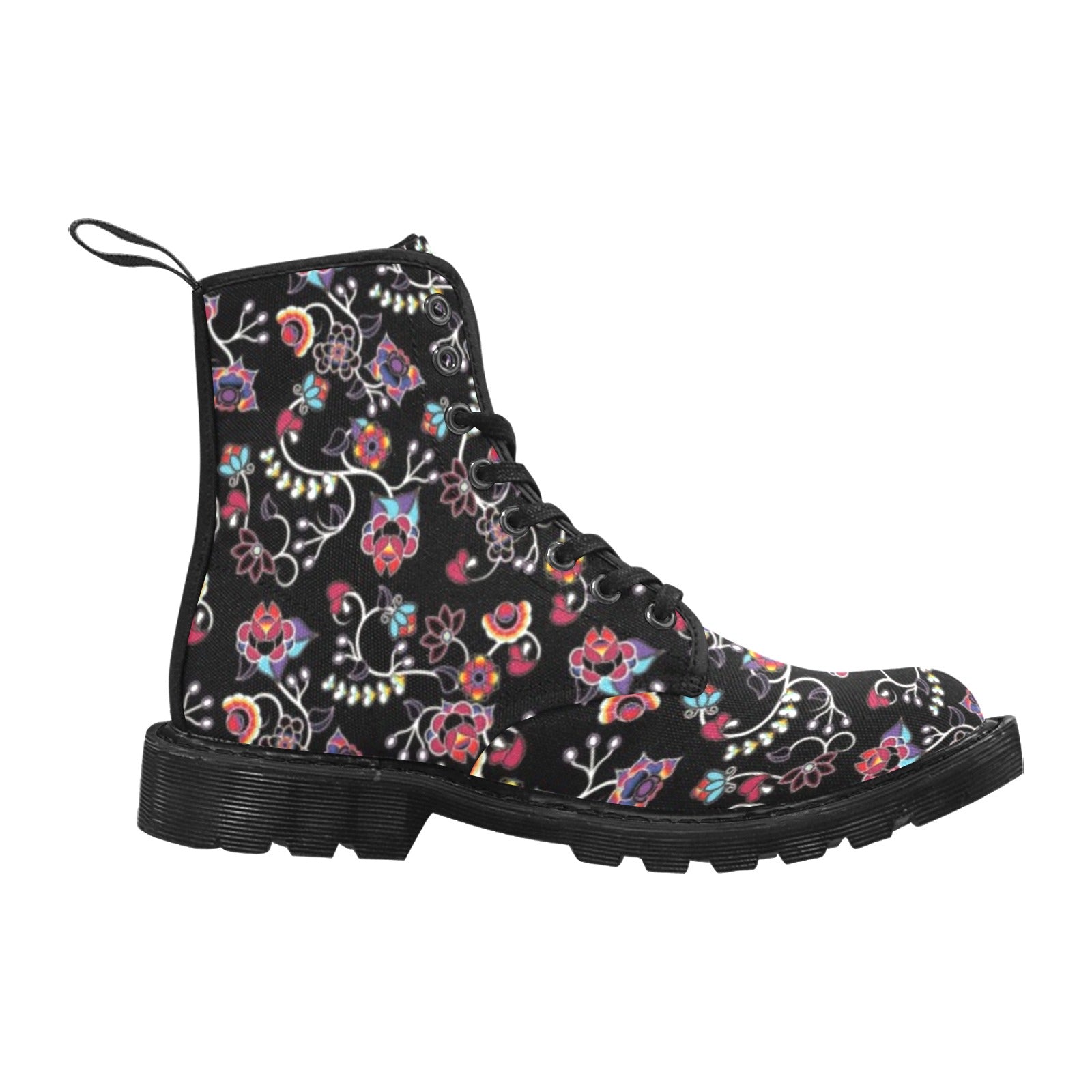 Floral Danseur Boots for Men (Black)