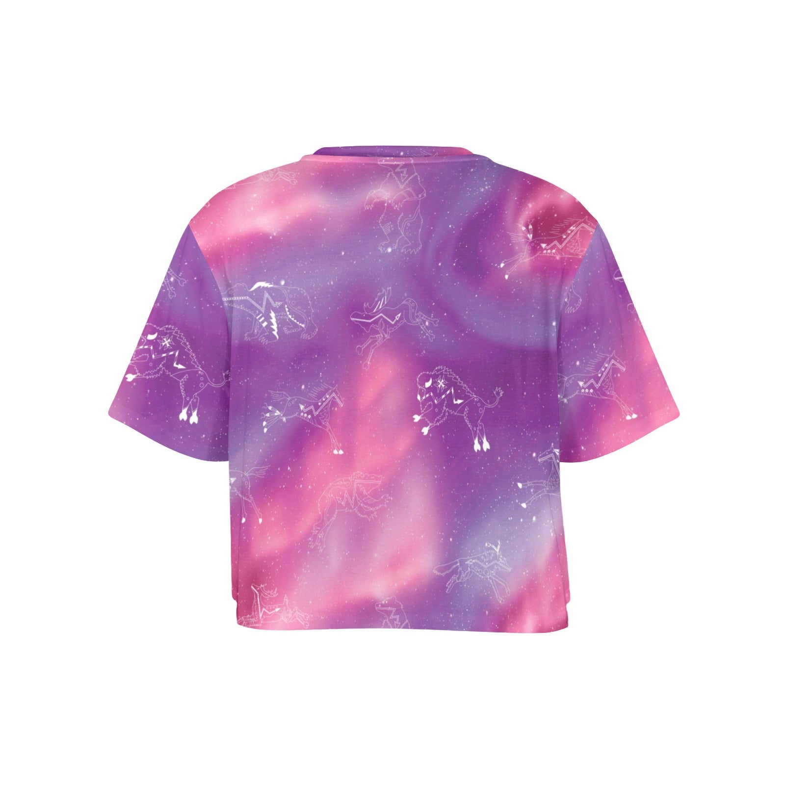 Animal Ancestors 7 Aurora Gases Pink and Purple Women's Cropped T-shirt