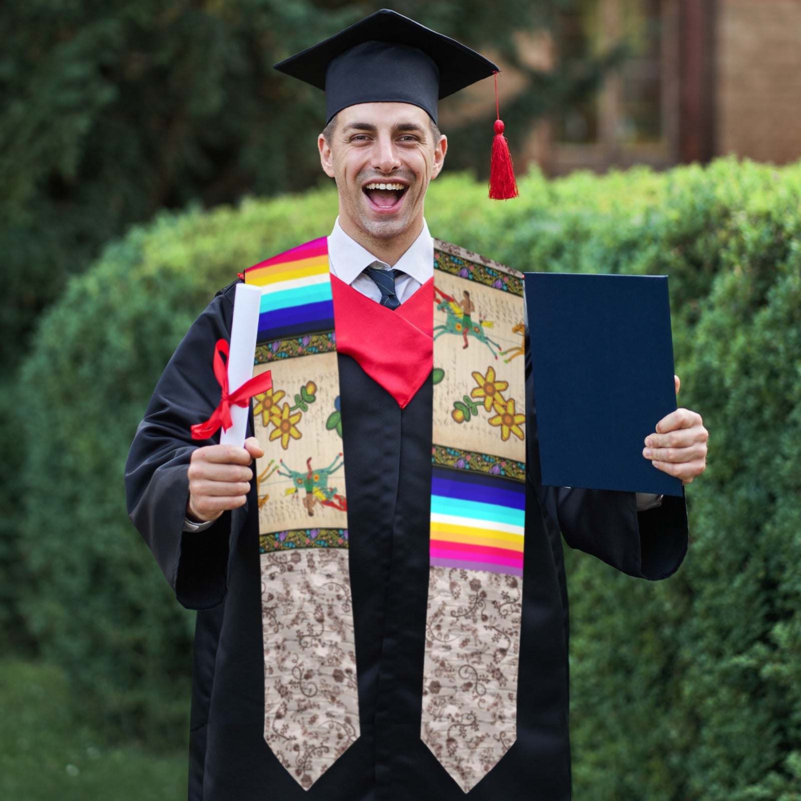 Brothers Race Graduation Stole