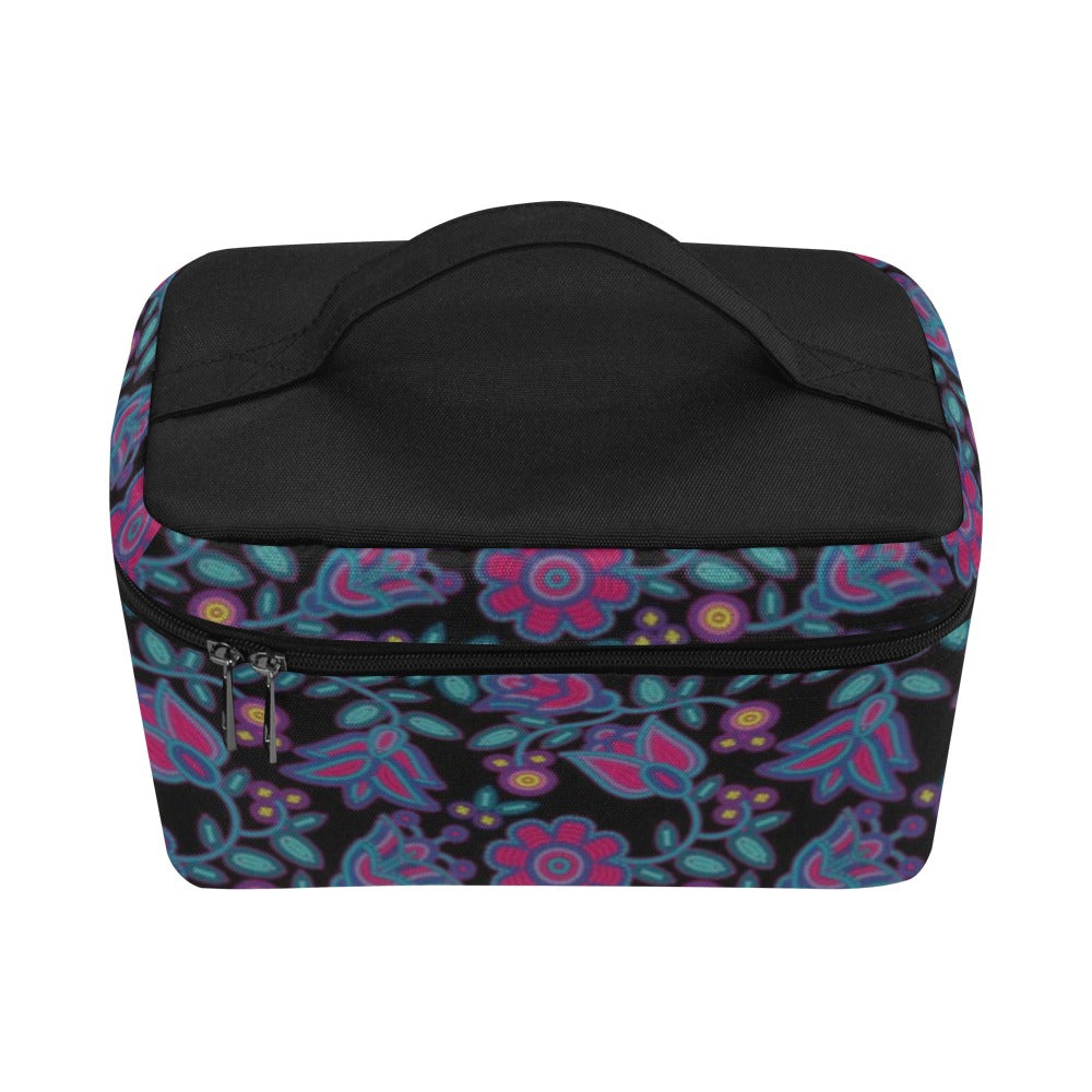 Beaded Nouveau Coal Cosmetic Bag/Large