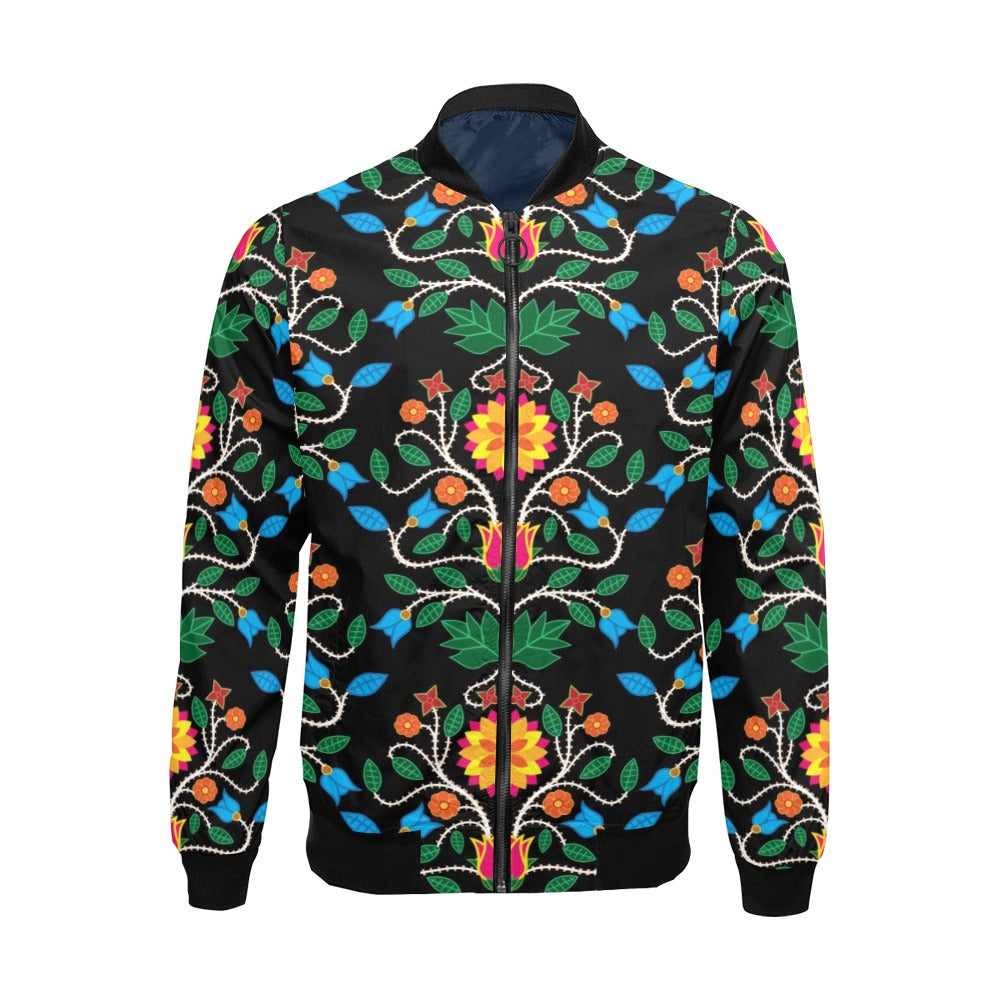 Floral Beadwork Four Clans Bomber Jacket for Men