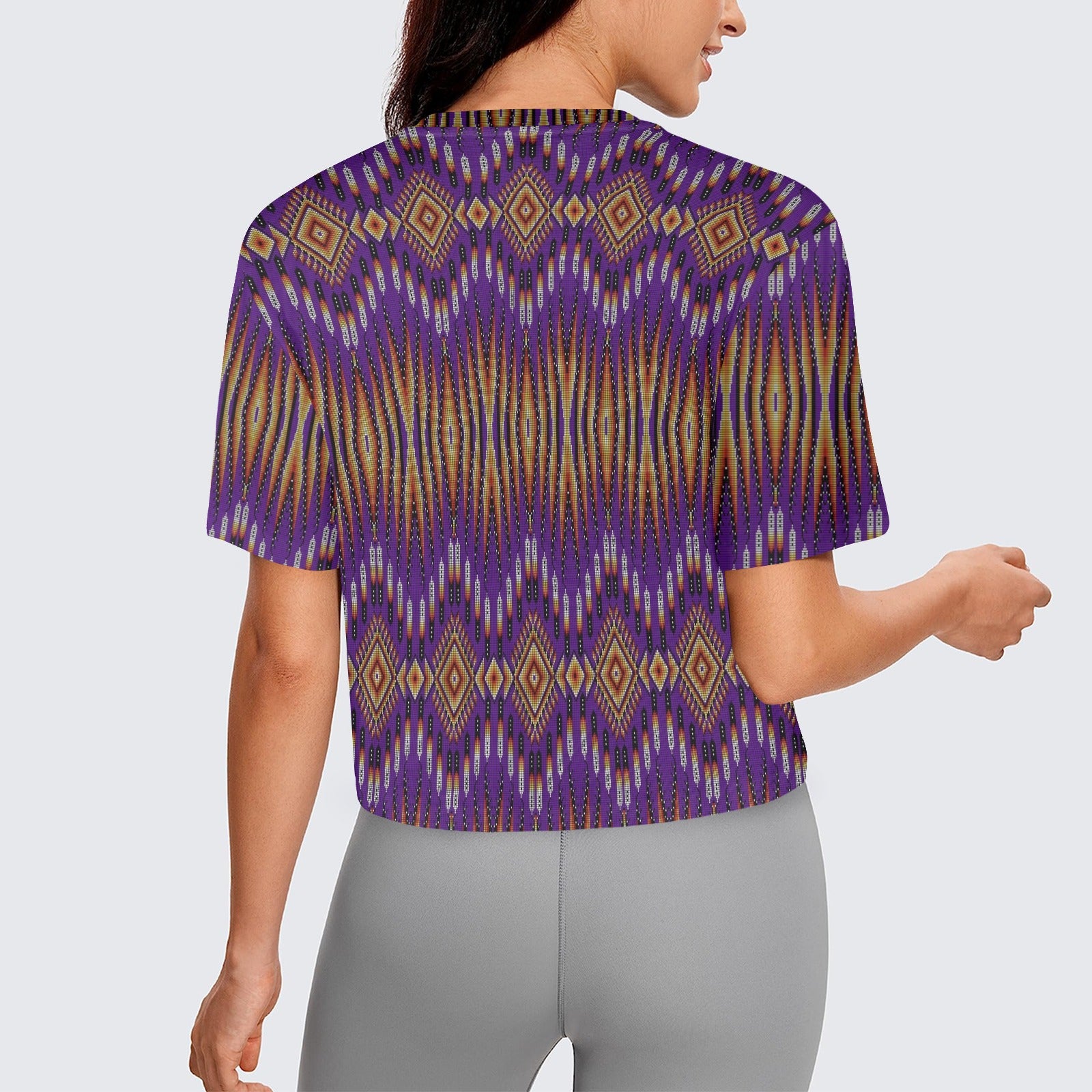Fire Feather Purple Women's Cropped T-shirt