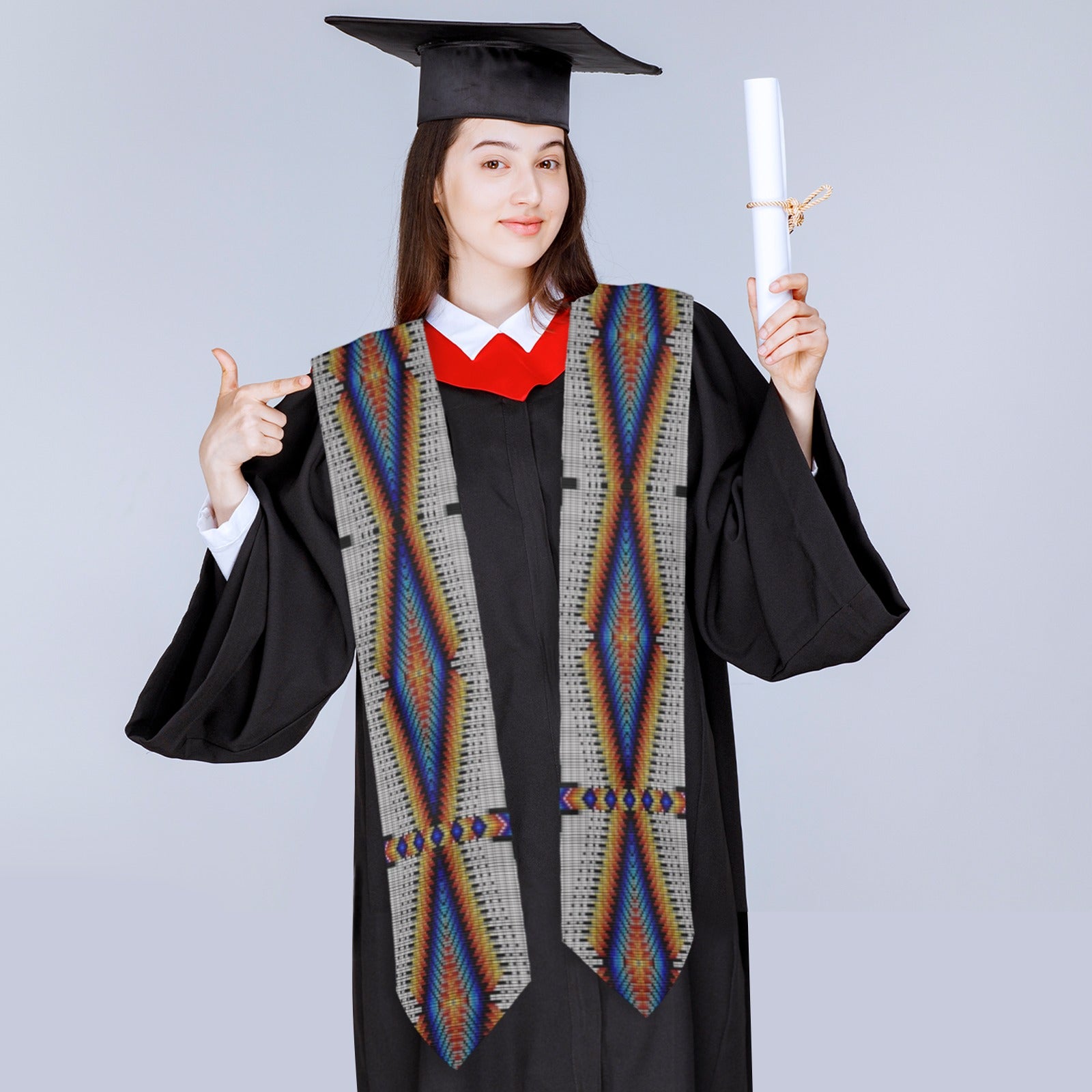 Diamond in the Bluff White Graduation Stole