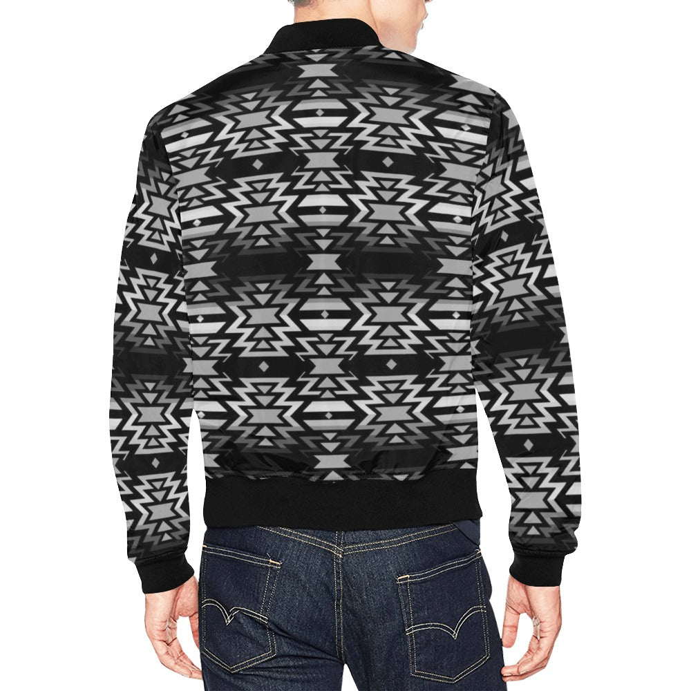 Black Fire and Gray Bomber Jacket for Men