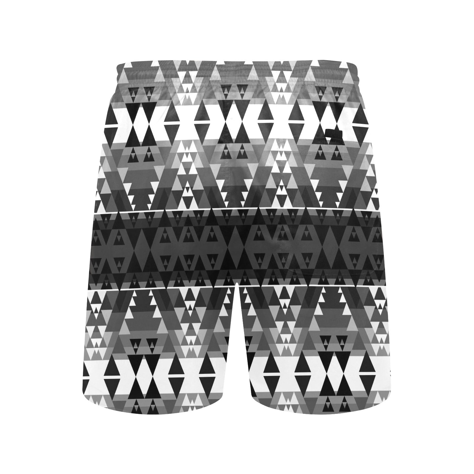 Writing on Stone Black and White Men's Mid-Length Beach Shorts