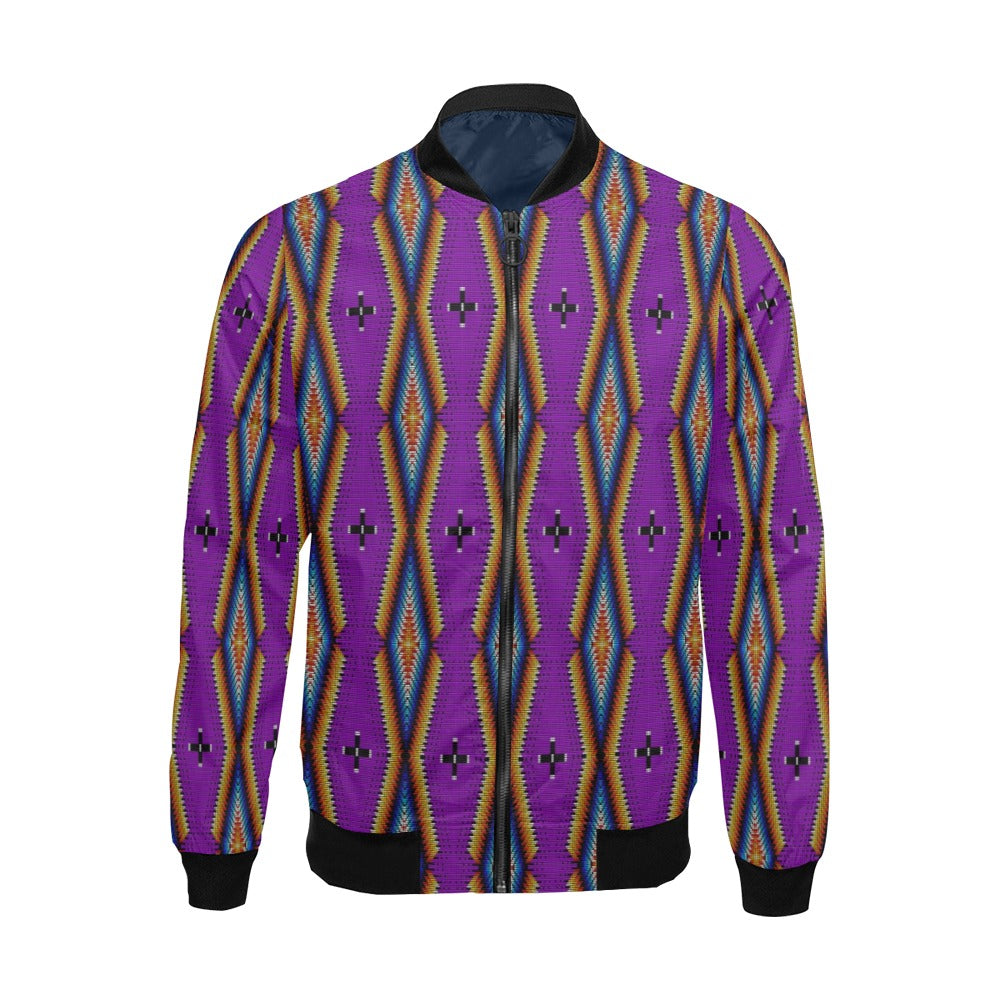 Diamond in the Bluff Purple All Over Print Bomber Jacket for Men