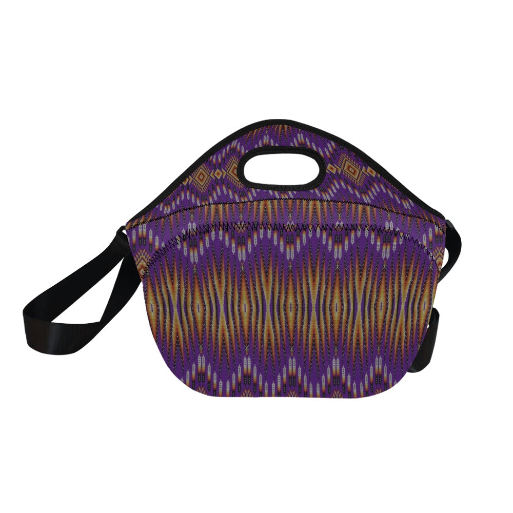 Fire Feather Purple Neoprene Lunch Bag/Large