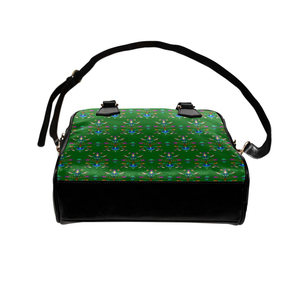 Dakota Damask Green Shoulder Handbag