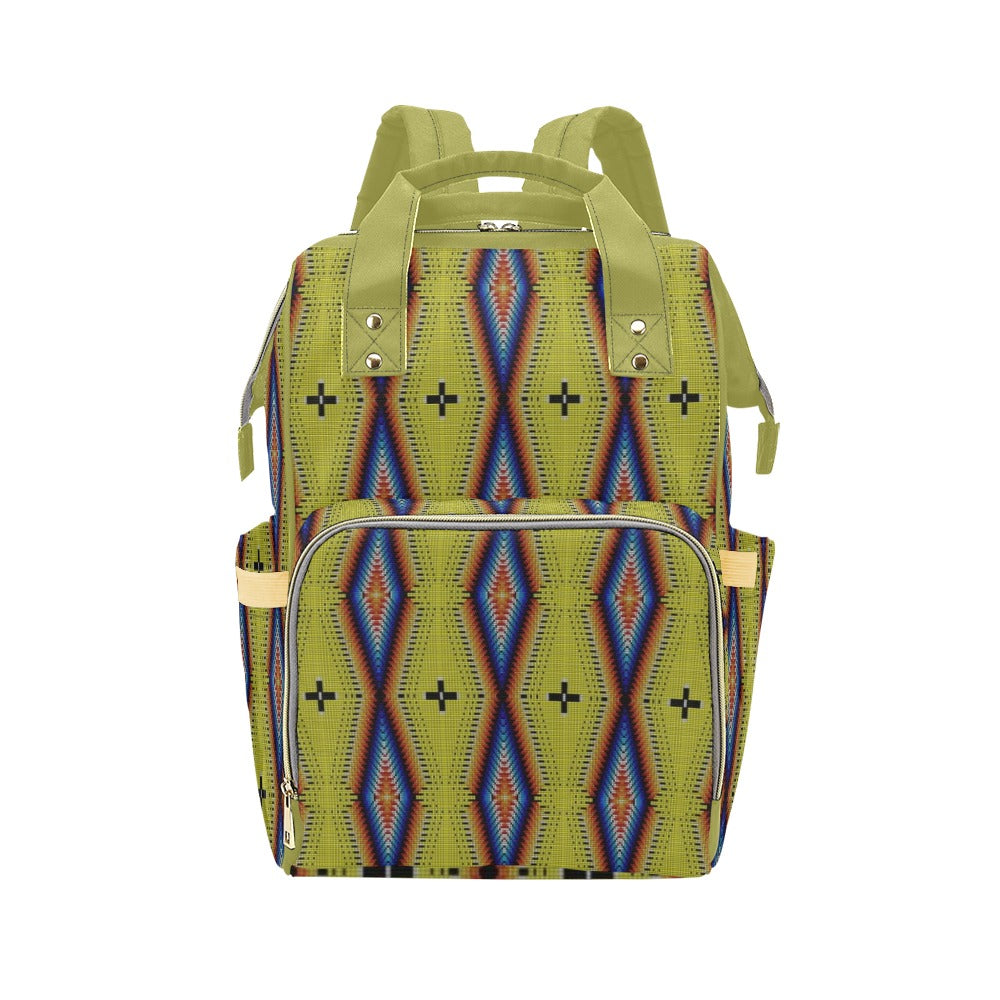 Diamond in the Bluff Yellow Multi-Function Diaper Backpack/Diaper Bag