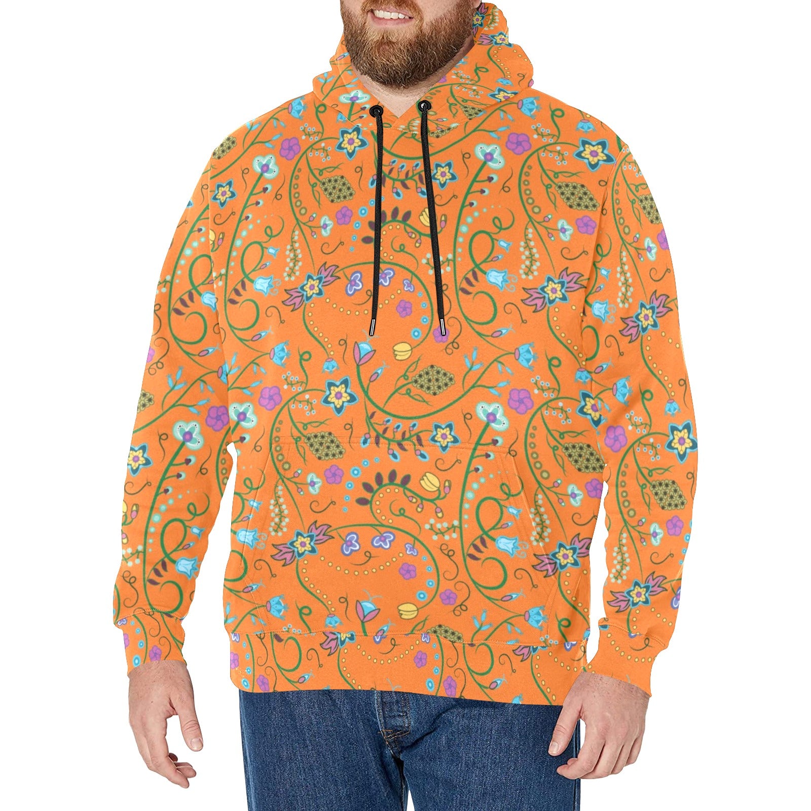 Fresh Fleur Carrot Men's Long Sleeve Fleece Hoodie