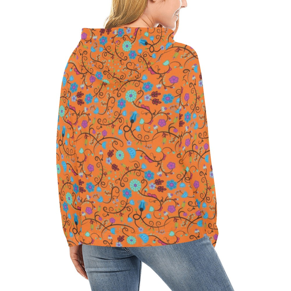 Nipin Blossom Carrot Hoodie for Women (USA Size) (Model H13)
