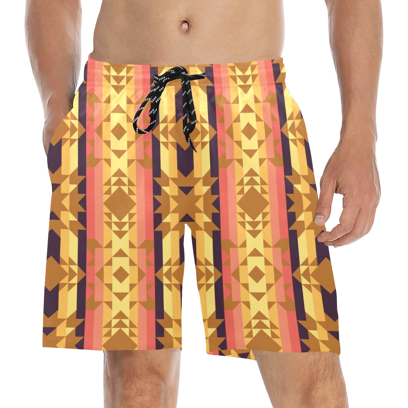 Infinite Sunset Men's Mid-Length Beach Shorts