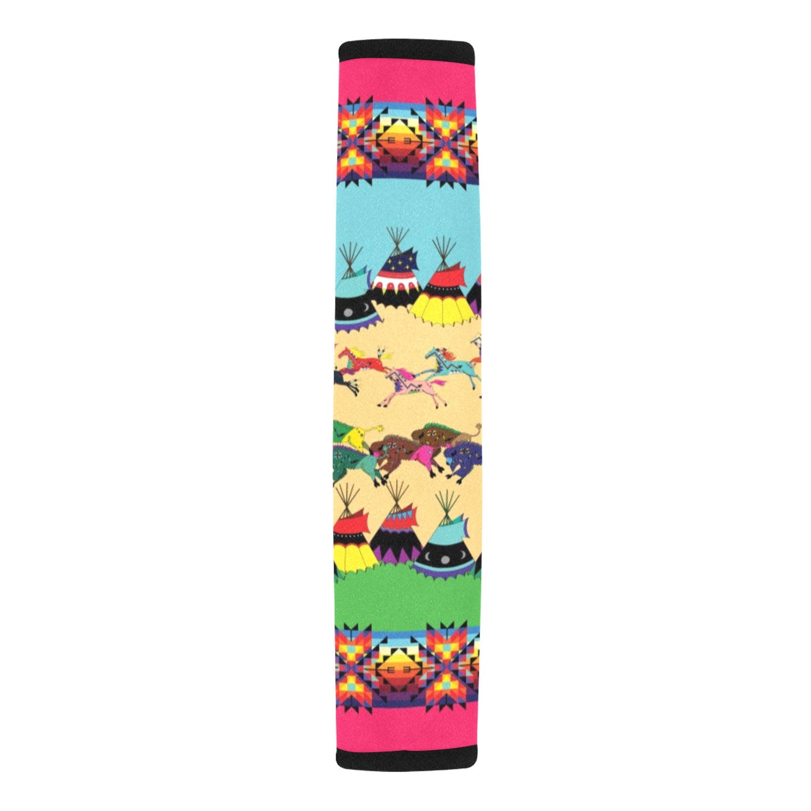 Horses and Buffalo Ledger Pink Car Seat Belt Cover 7''x12.6'' (Pack of 2)
