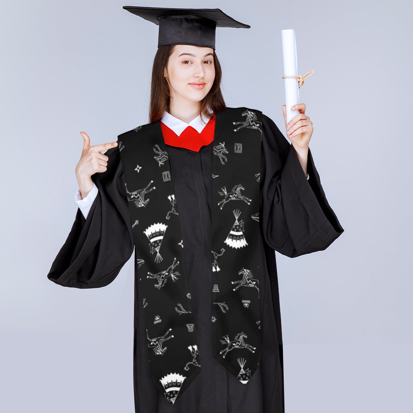 Ledger Dables Black Graduation Stole