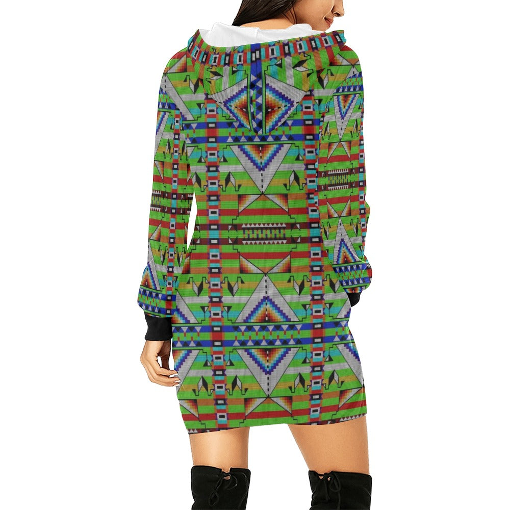 Medicine Blessing Lime Green Hoodie Dress