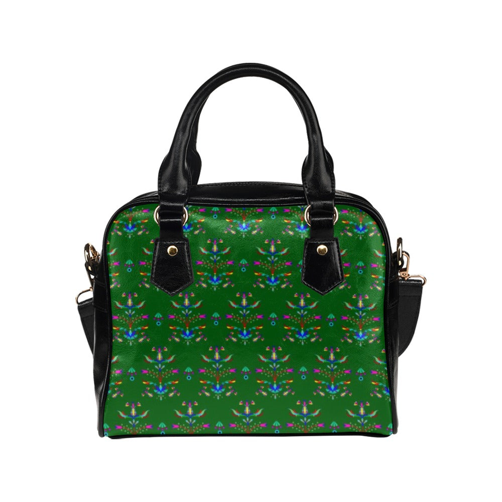 Dakota Damask Green Shoulder Handbag