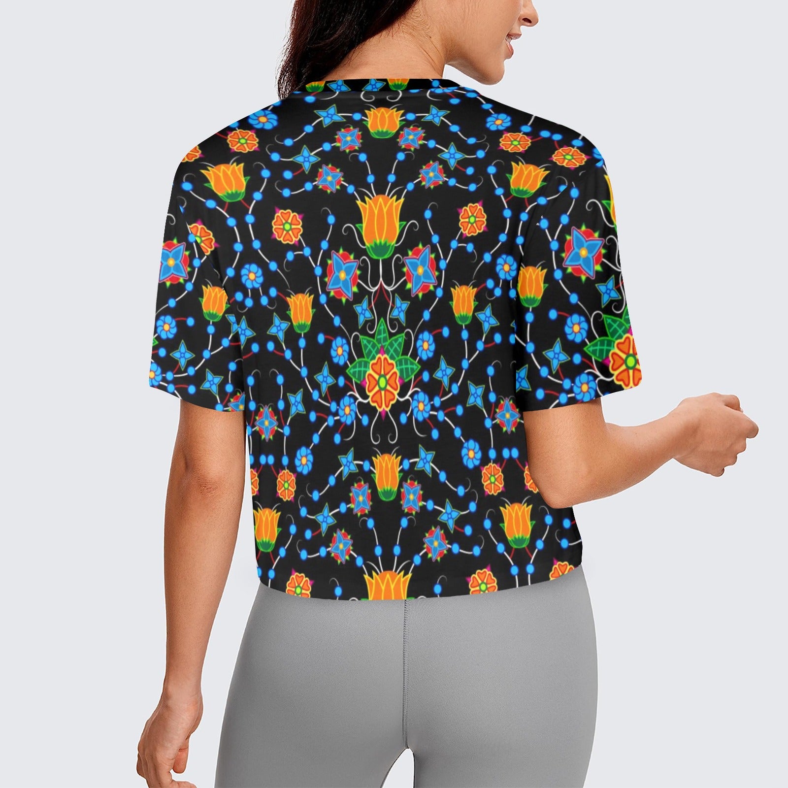 Floral Damask Women's Cropped T-shirt