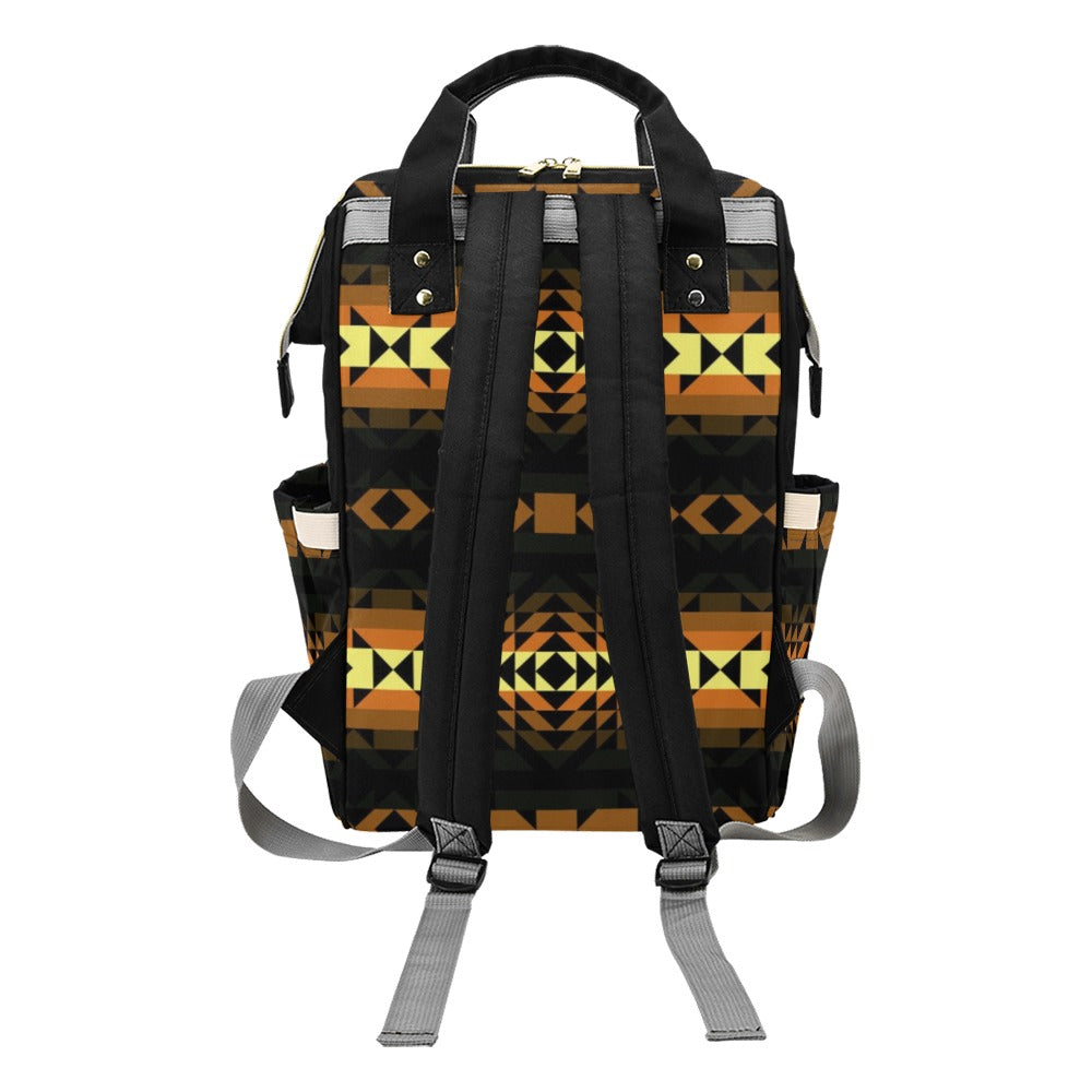 Black Rose Spring Canyon Tan Multi-Function Diaper Backpack/Diaper Bag