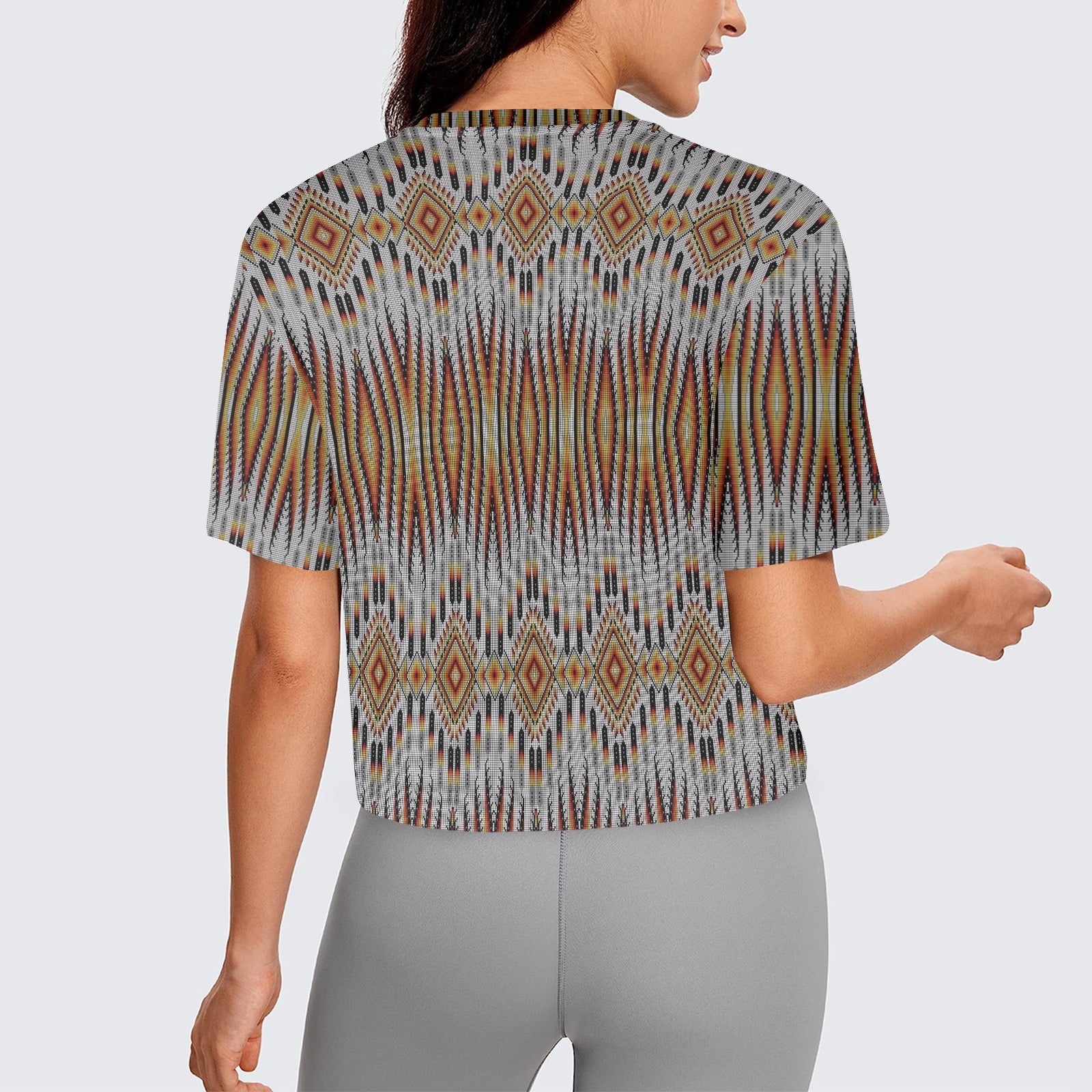 Fire Feather White Women's Cropped T-shirt