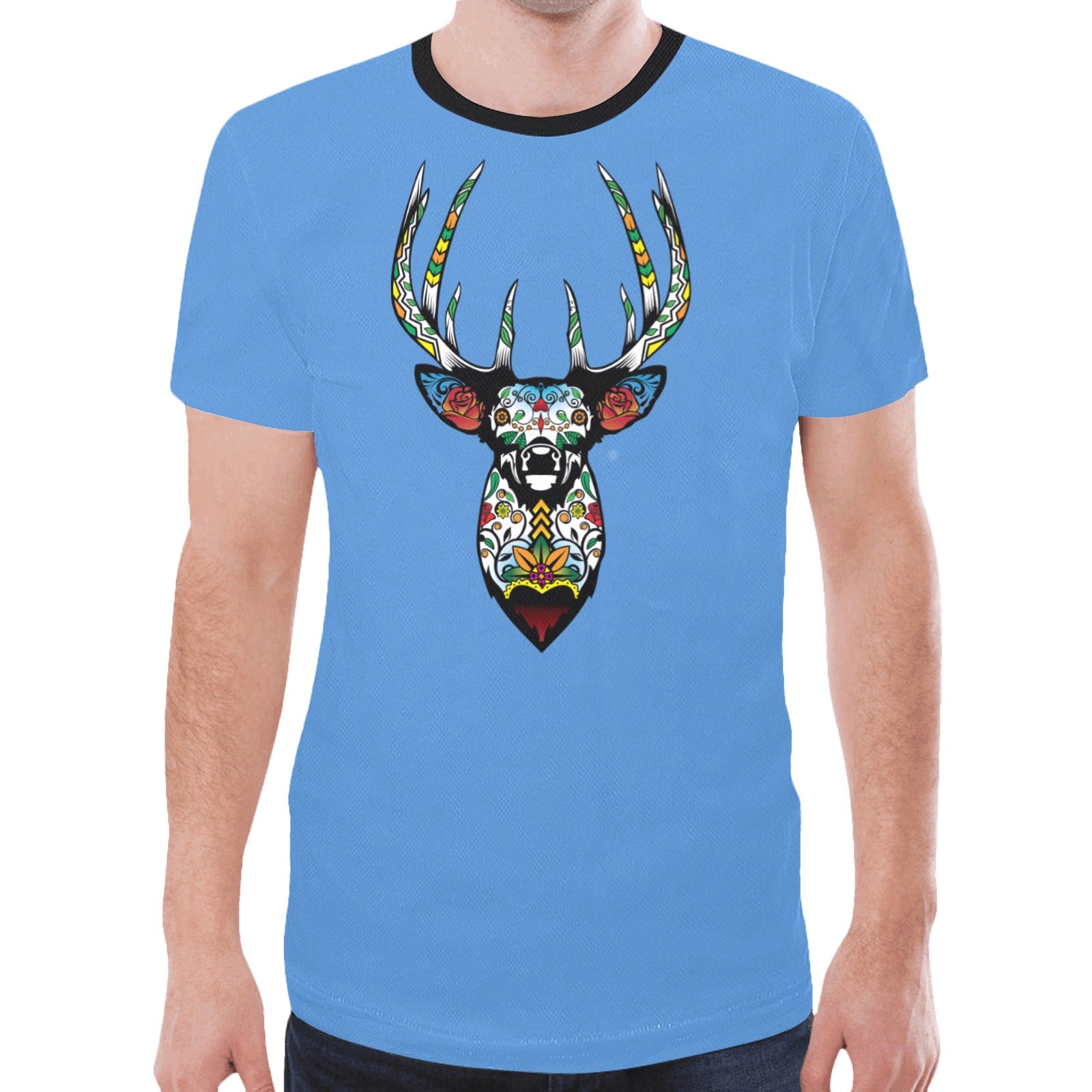 Elk Spirit Guide (Blue) T-shirt for Men