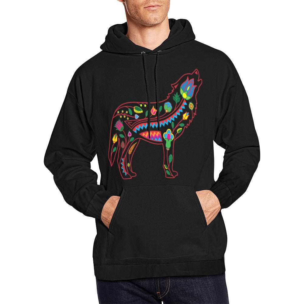 Floral Wolf Hoodie for Men (USA Size)