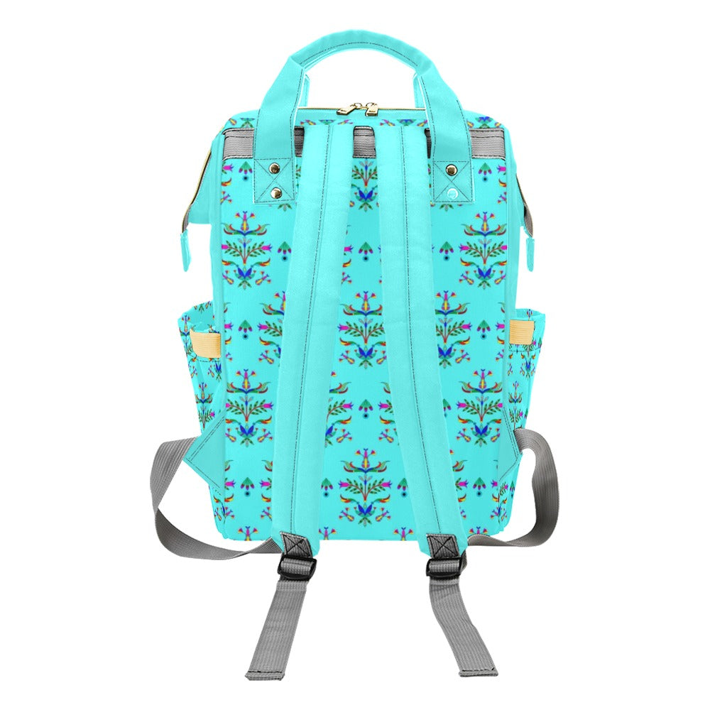 Dakota Damask Turquoise Multi-Function Diaper Backpack/Diaper Bag