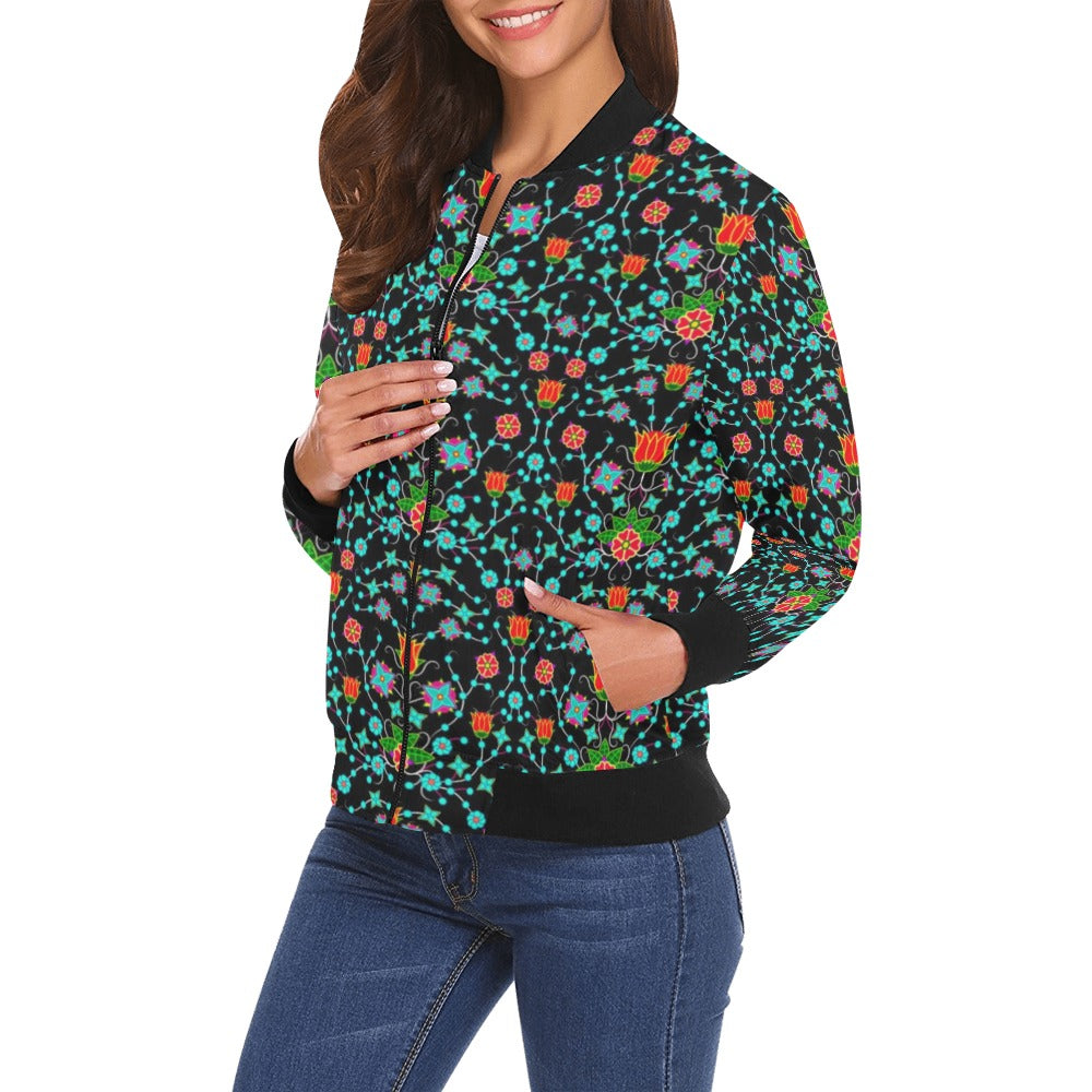 Floral Damask Upgrade Bomber Jacket for Women