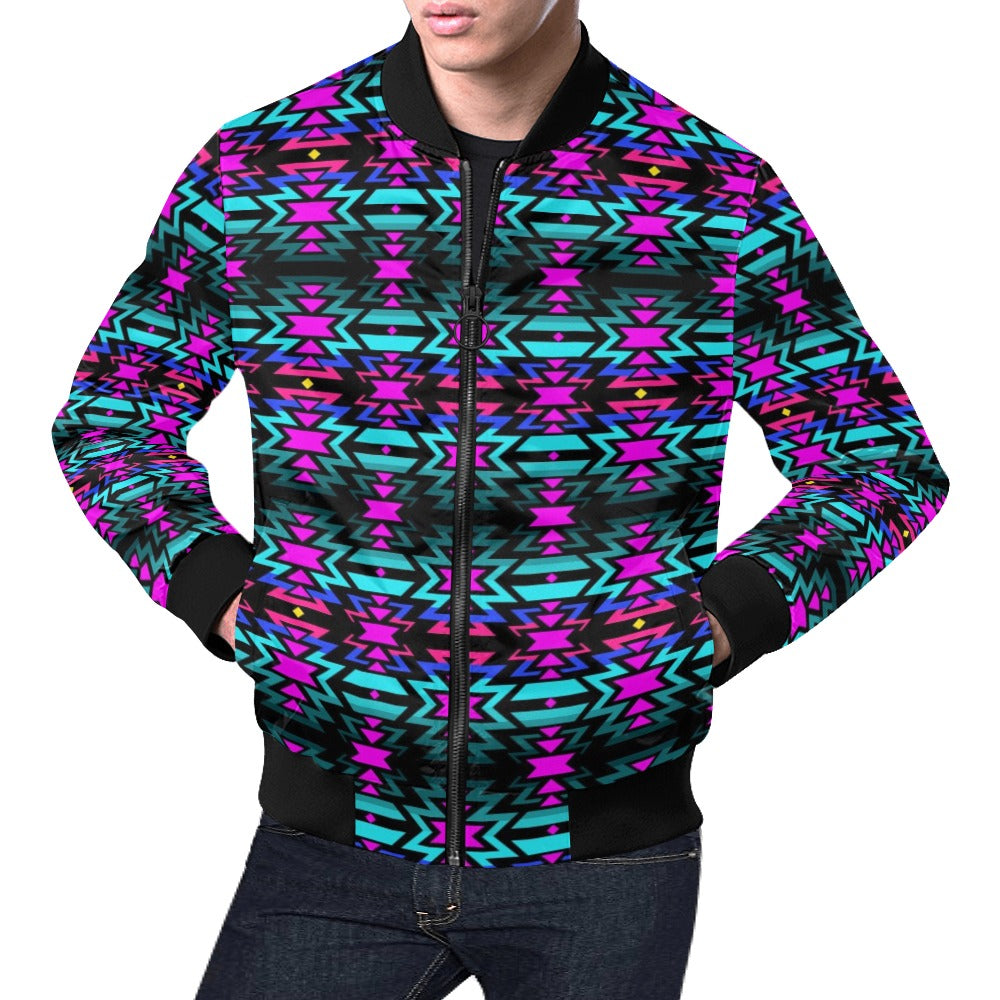 Black Fire and Cold Heights Bomber Jacket for Men