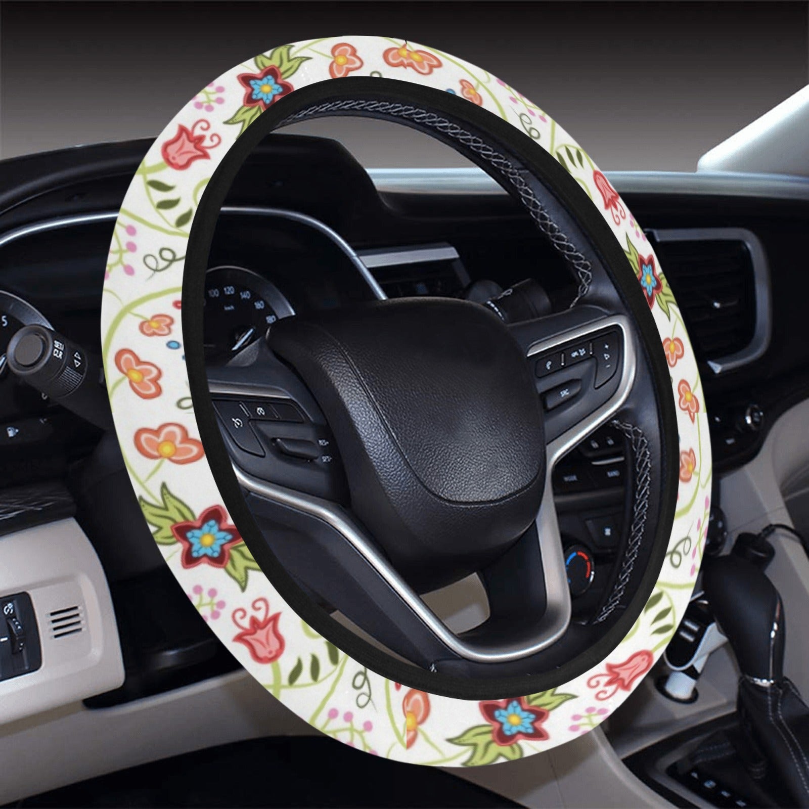 Fresh Fleur Steering Wheel Cover with Elastic Edge