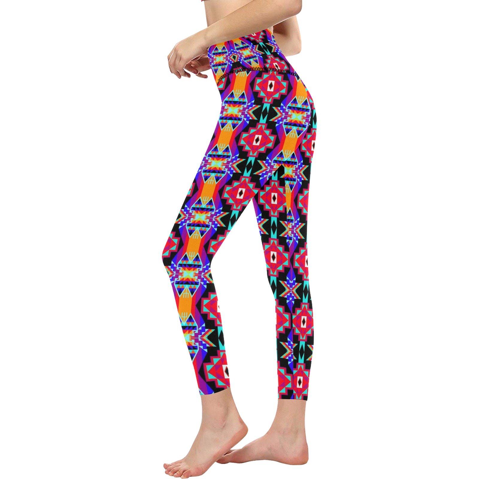 Fancy Bustle All Over Print High-Waisted Leggings (Model L36) High-Waisted Leggings (L36) e-joyer 
