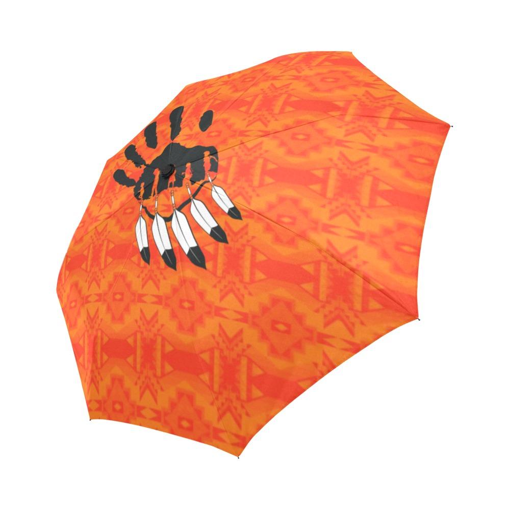 Fancy Orange A feather for each Auto-Foldable Umbrella (Model U04) Auto-Foldable Umbrella e-joyer 