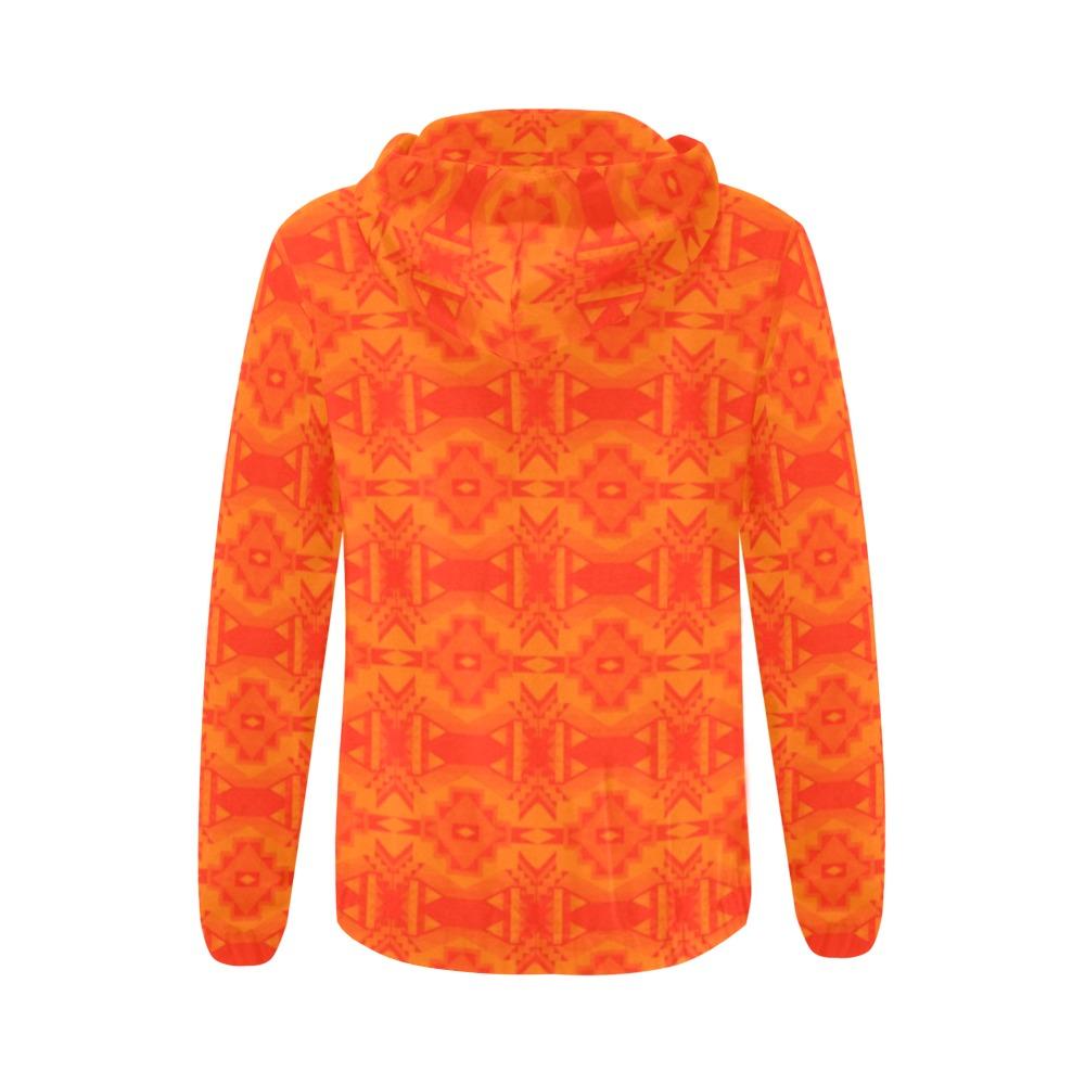Fancy Orange All Over Print Full Zip Hoodie for Women (Model H14) All Over Print Full Zip Hoodie for Women (H14) e-joyer 